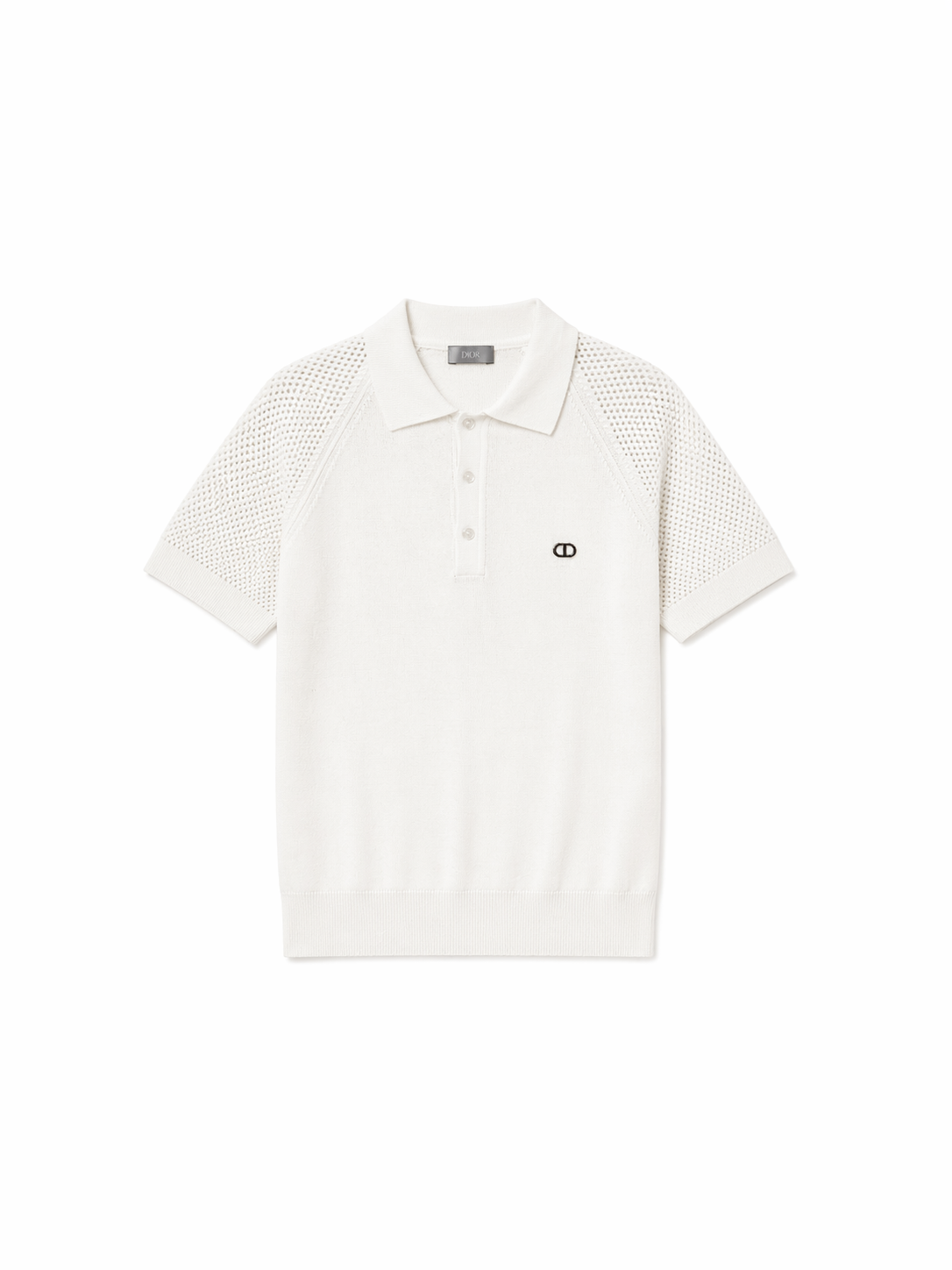Dior Knit Polo Shirt – Premium White Minimal Design
