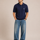 Loro Piana Textured Knit Polo Shirt – Navy Premium Luxury Fit