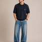 Prada Perforated Knit Polo Shirt – Navy Luxury Minimal Design