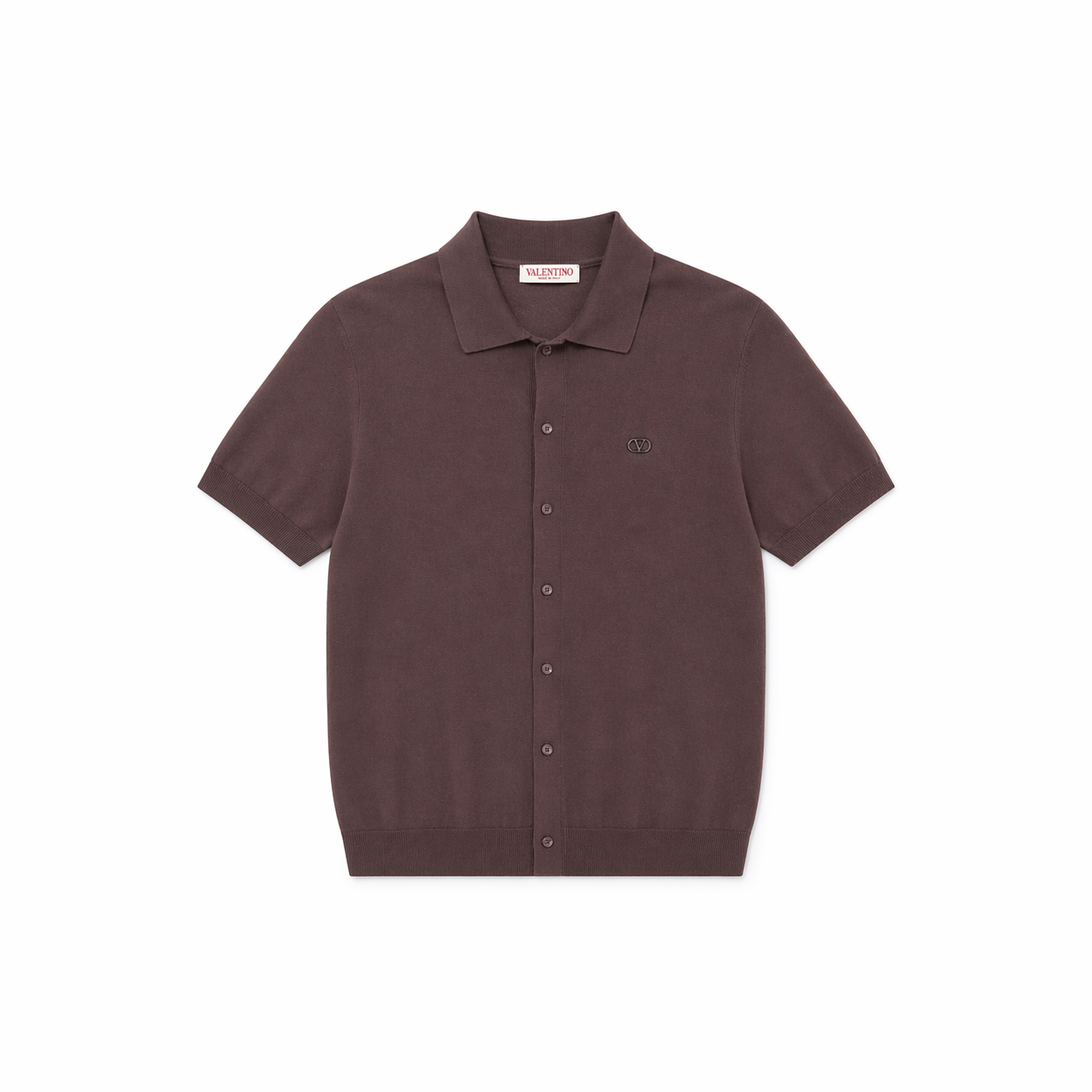 Valentino Knit Polo Shirt – Brown Minimal Luxury Design