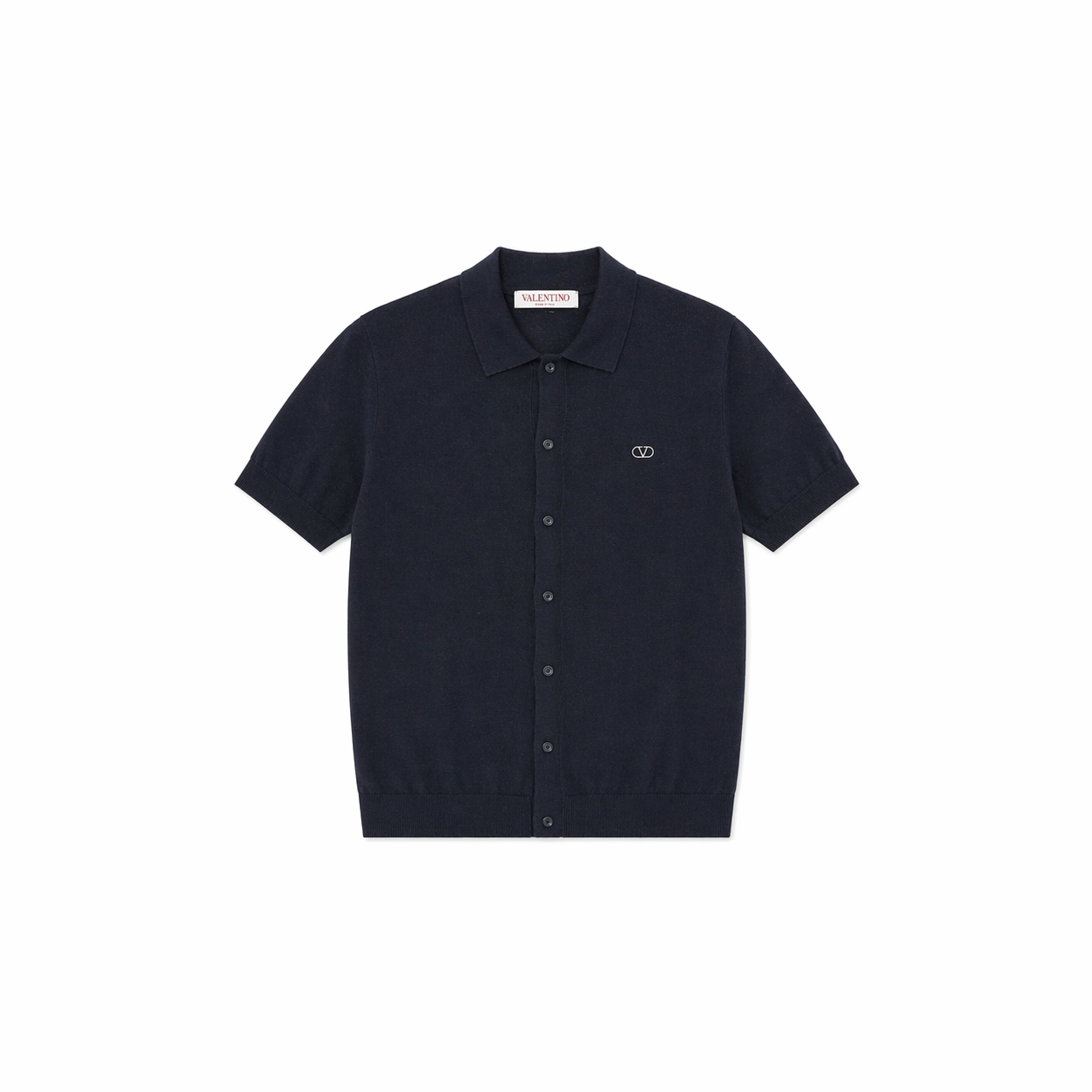 Valentino Knit Polo Shirt – Black Minimal Luxury Design