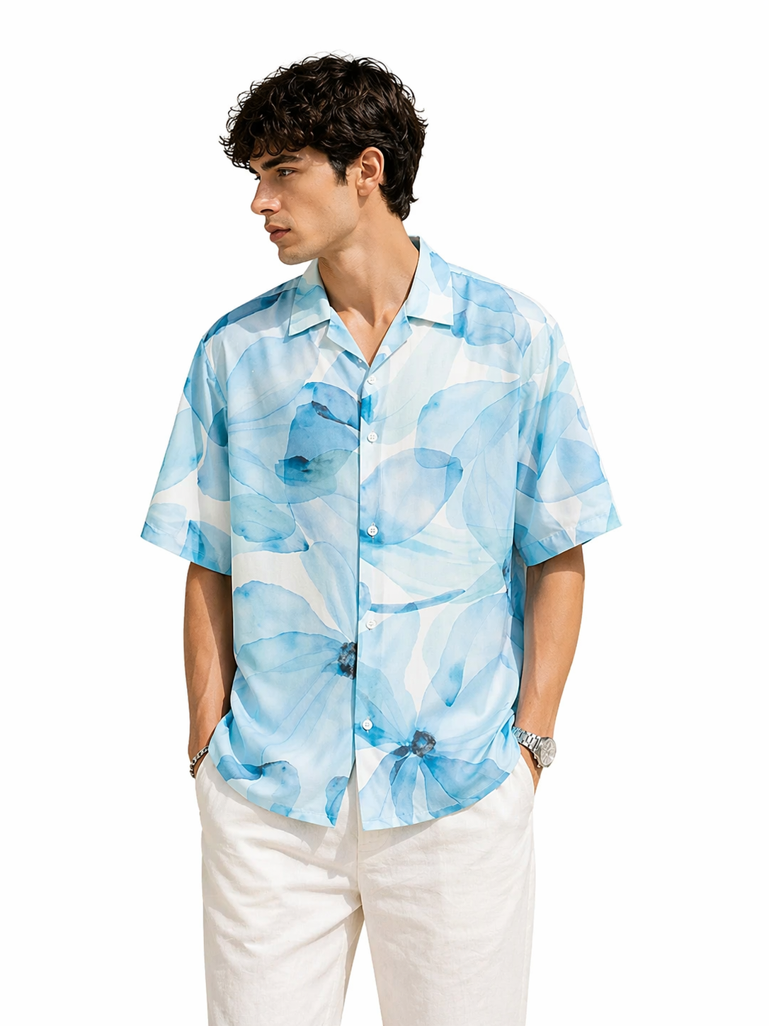 Blue Floral Lightweight Shirt