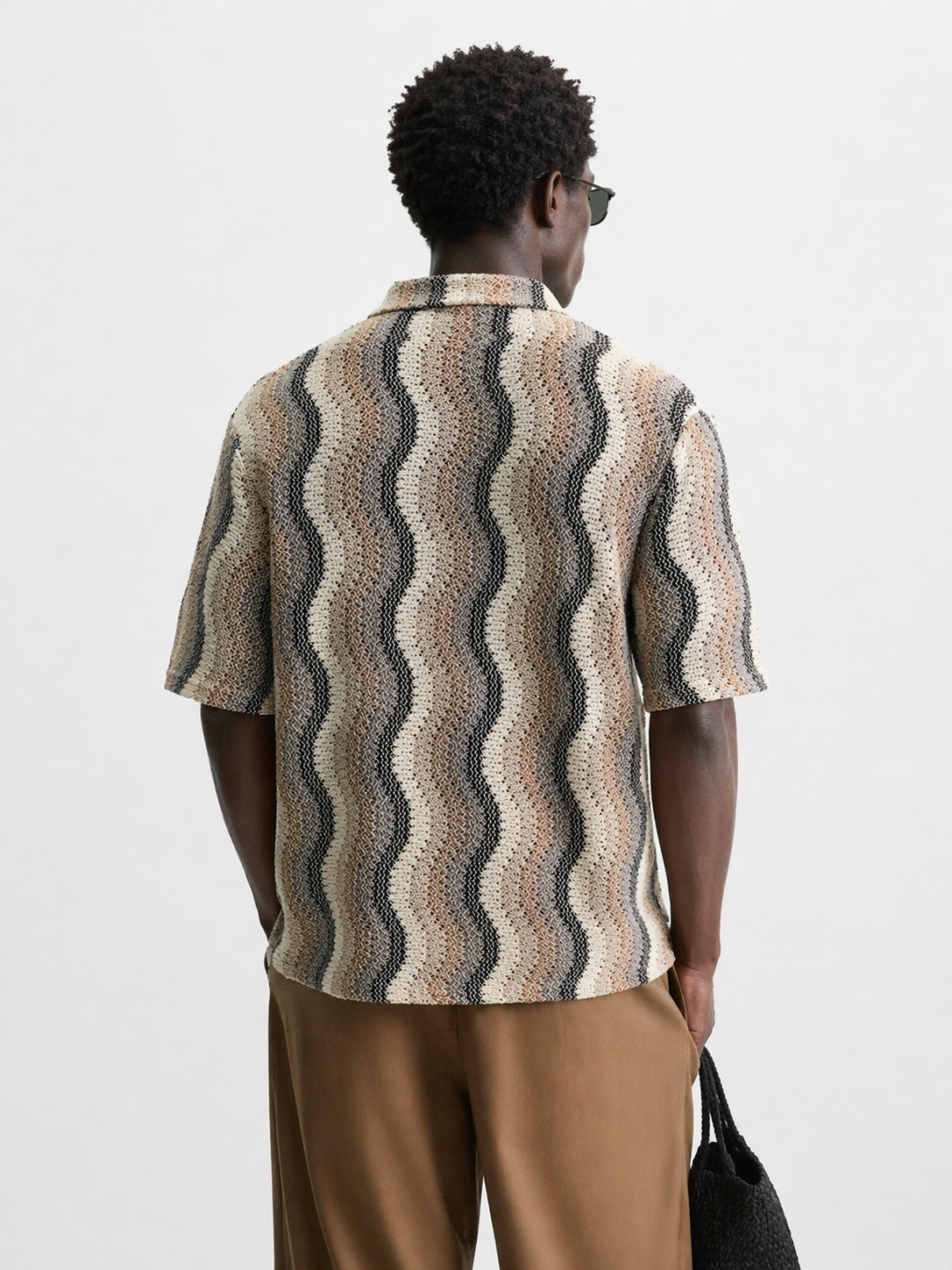 Refined Knit Resort Shirt – Beige Waves Edition