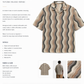 Refined Knit Resort Shirt – Beige Waves Edition