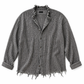 Textured Grey Raw Shirt – Relaxed Boho Fit
