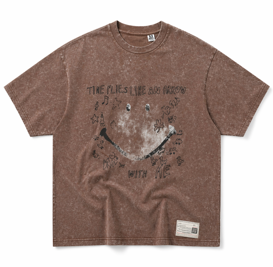 Vintage Washed Graphic T-Shirt – Smile Edition