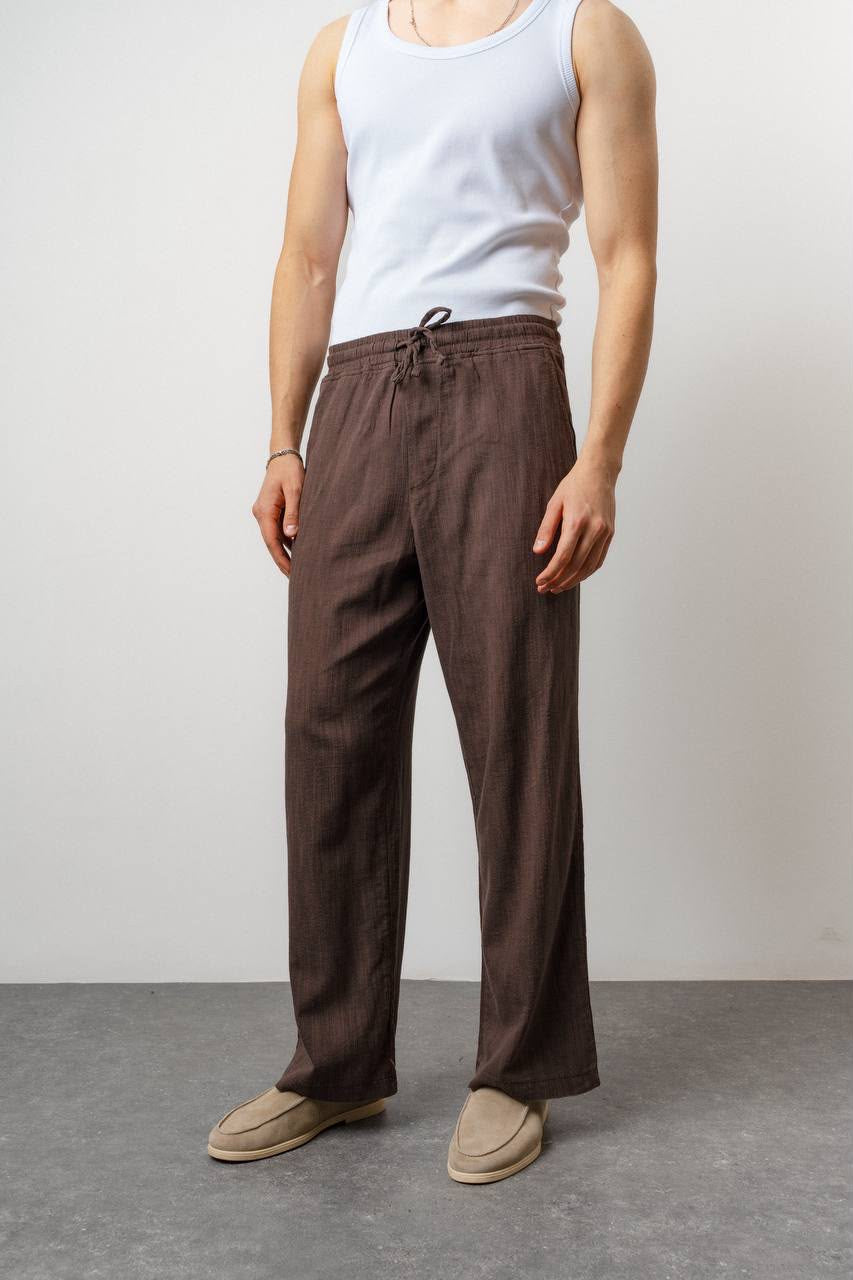 Relaxed Pants – Textured Drawstring Fit