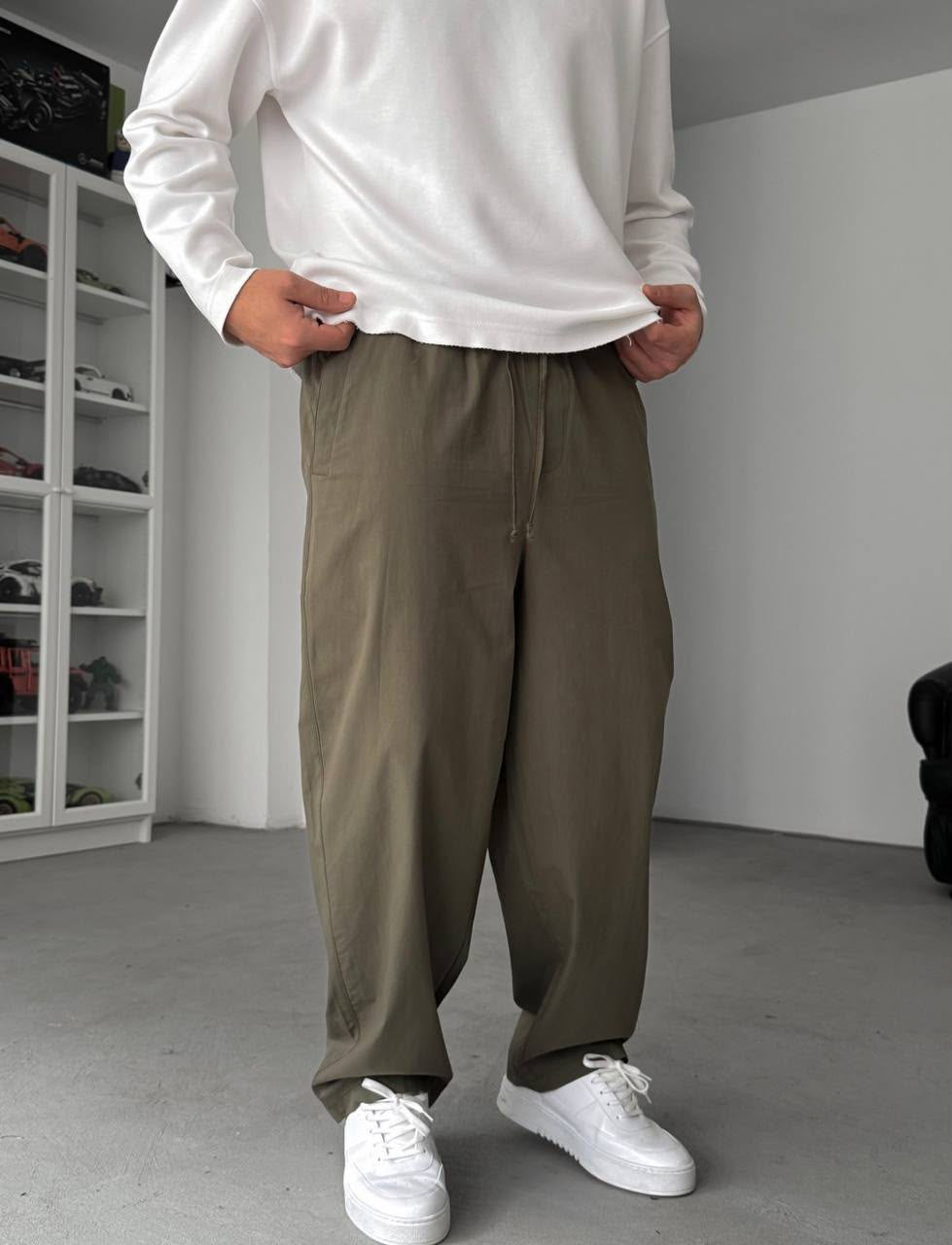 Wide-Leg Pants – Relaxed Drawstring Fit