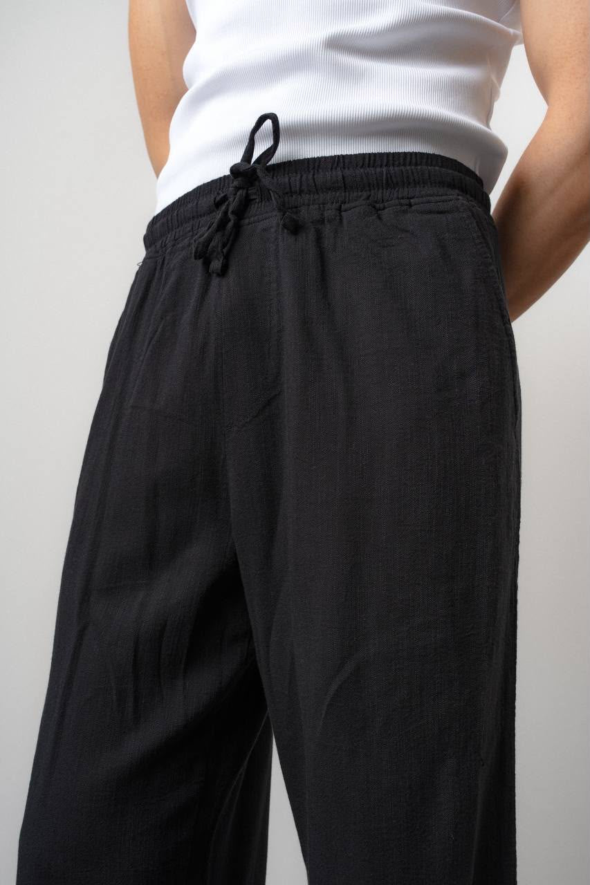 Relaxed Pants – Textured Drawstring Fit