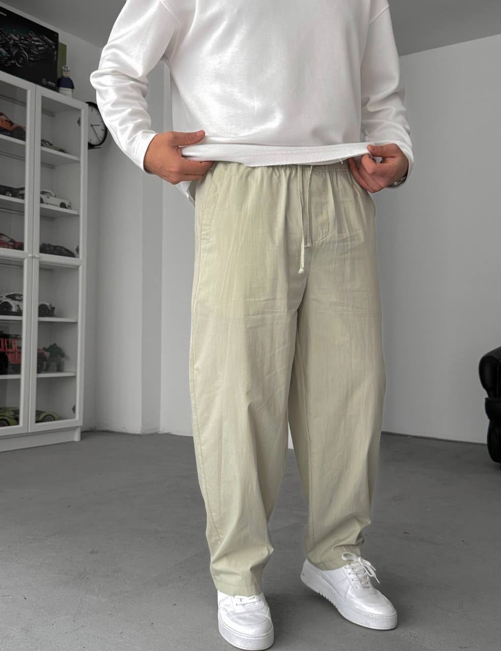Wide-Leg Pants – Relaxed Drawstring Fit