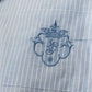 Classic Sky Blue Striped Shirt – Embroidered Crest Detail