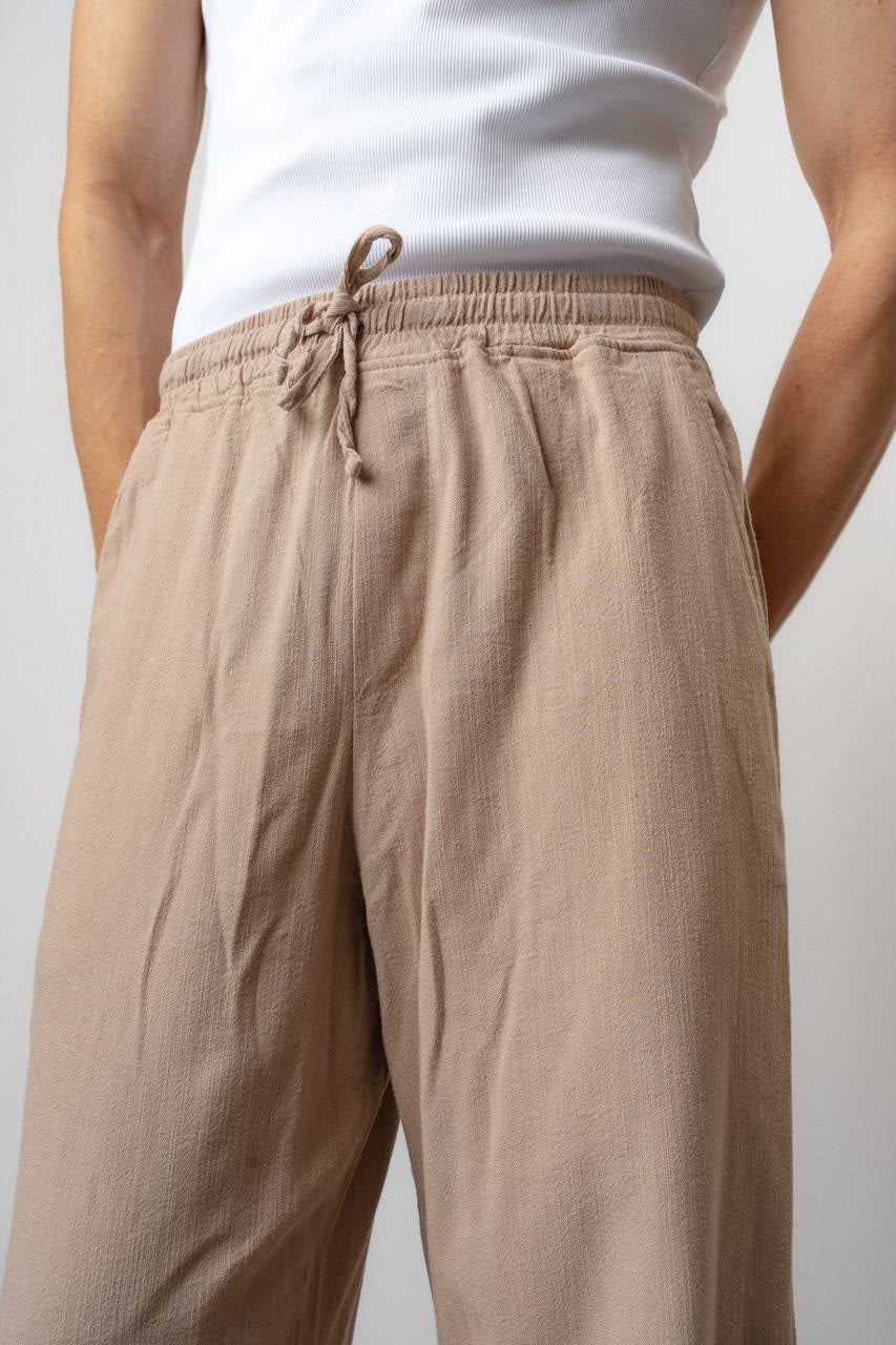 Relaxed Pants – Textured Drawstring Fit