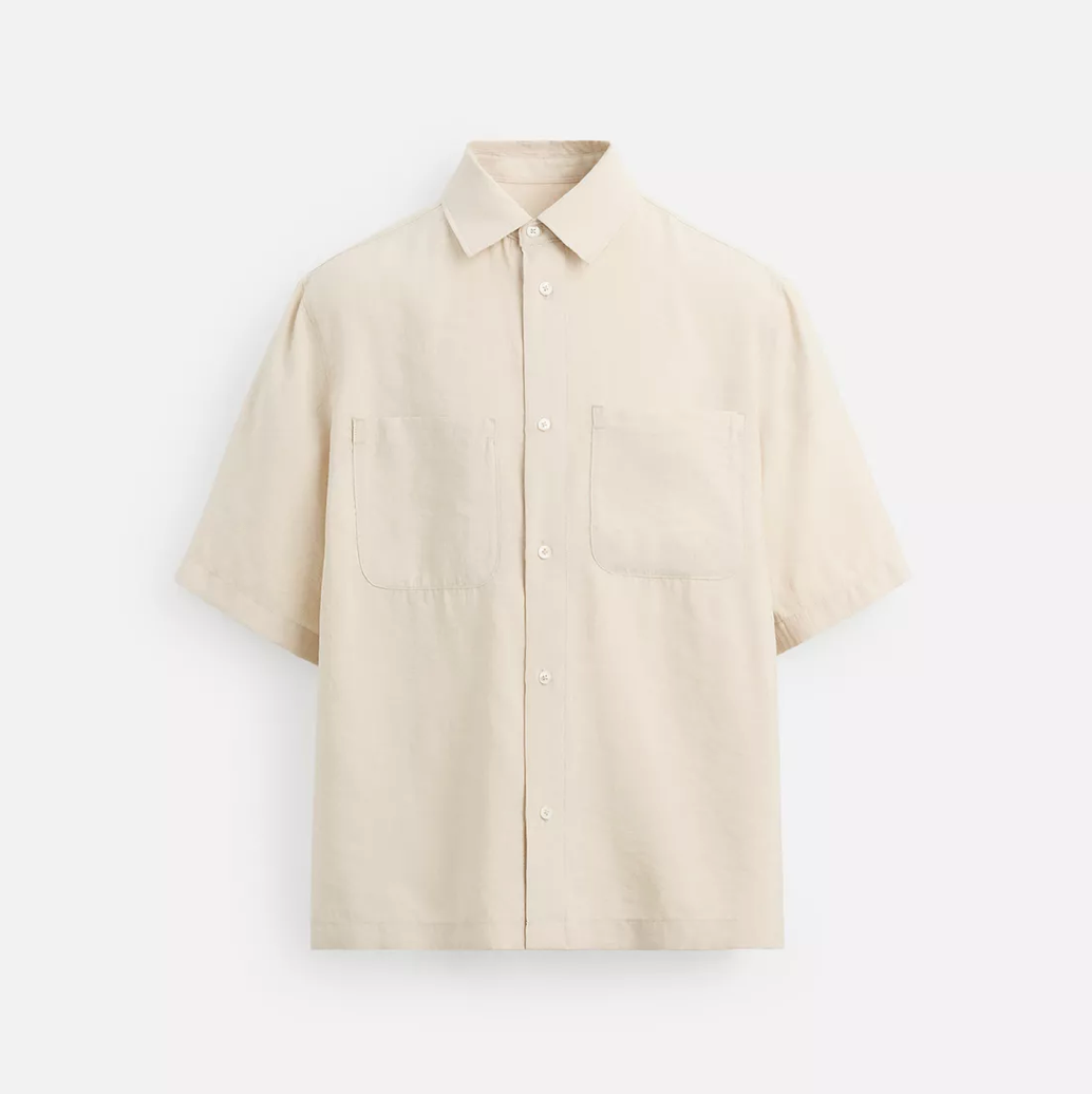Minimal Beige Short Sleeve Shirt – Refined Essential