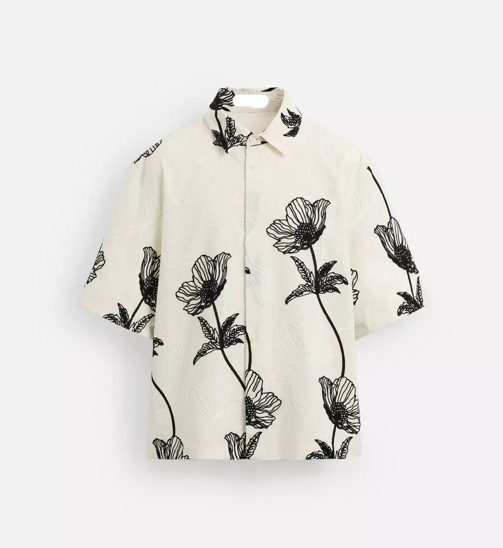 White Floral Embroidered Shirt – Relaxed Summer Fit